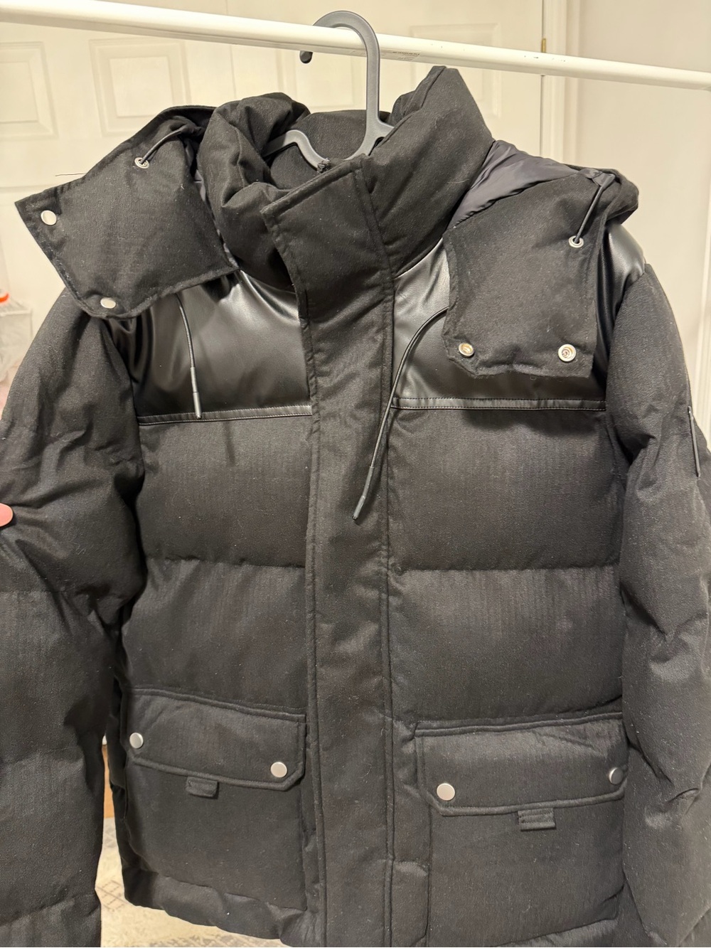 RUDSAK Black Quilted Puffer Jacket with Hood